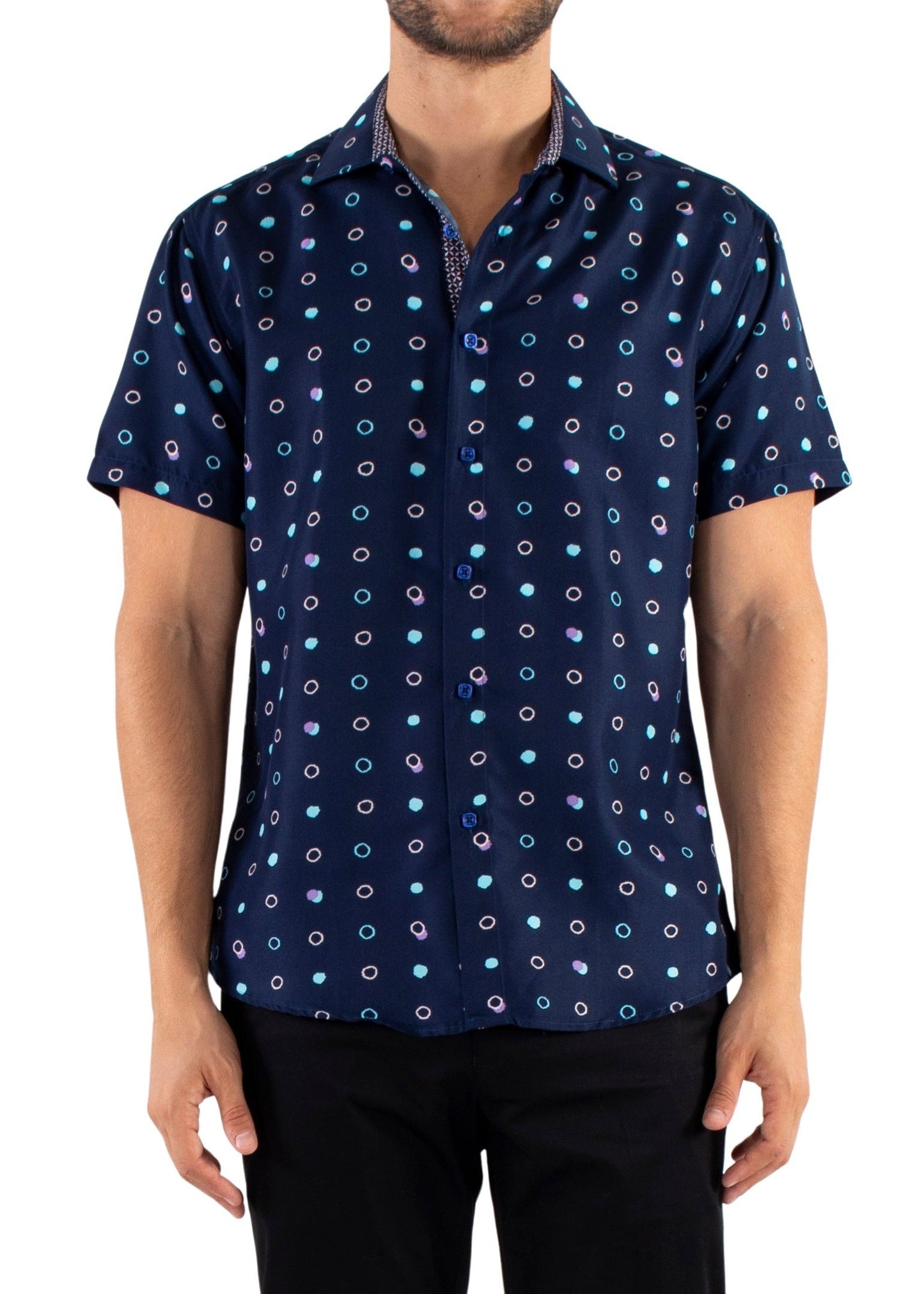 'CircleDots' - Button Up Short Sleeve Shirt