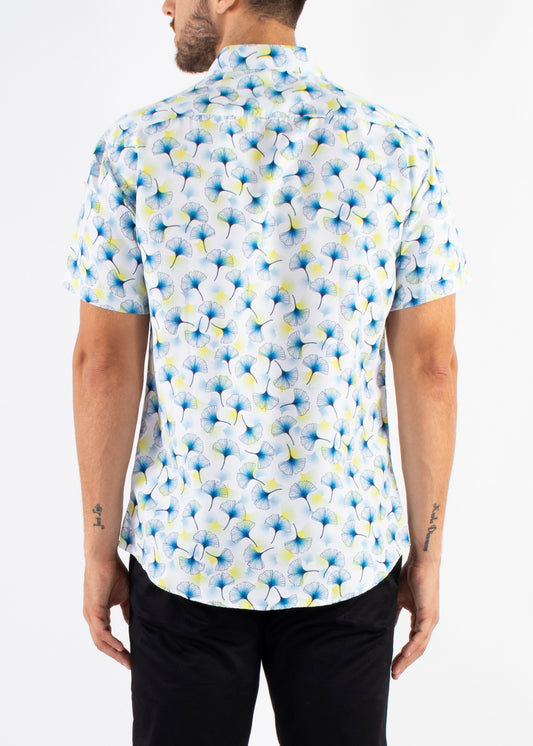 'Wide Leaf' - Button Up Short Sleeve Shirt
