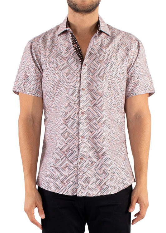 'Labyrinth' - Button Up Short Sleeve Shirt