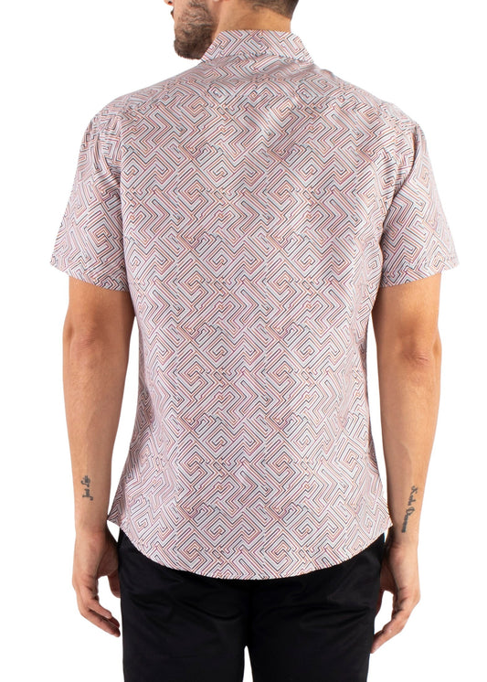 'Labyrinth' - Button Up Short Sleeve Shirt