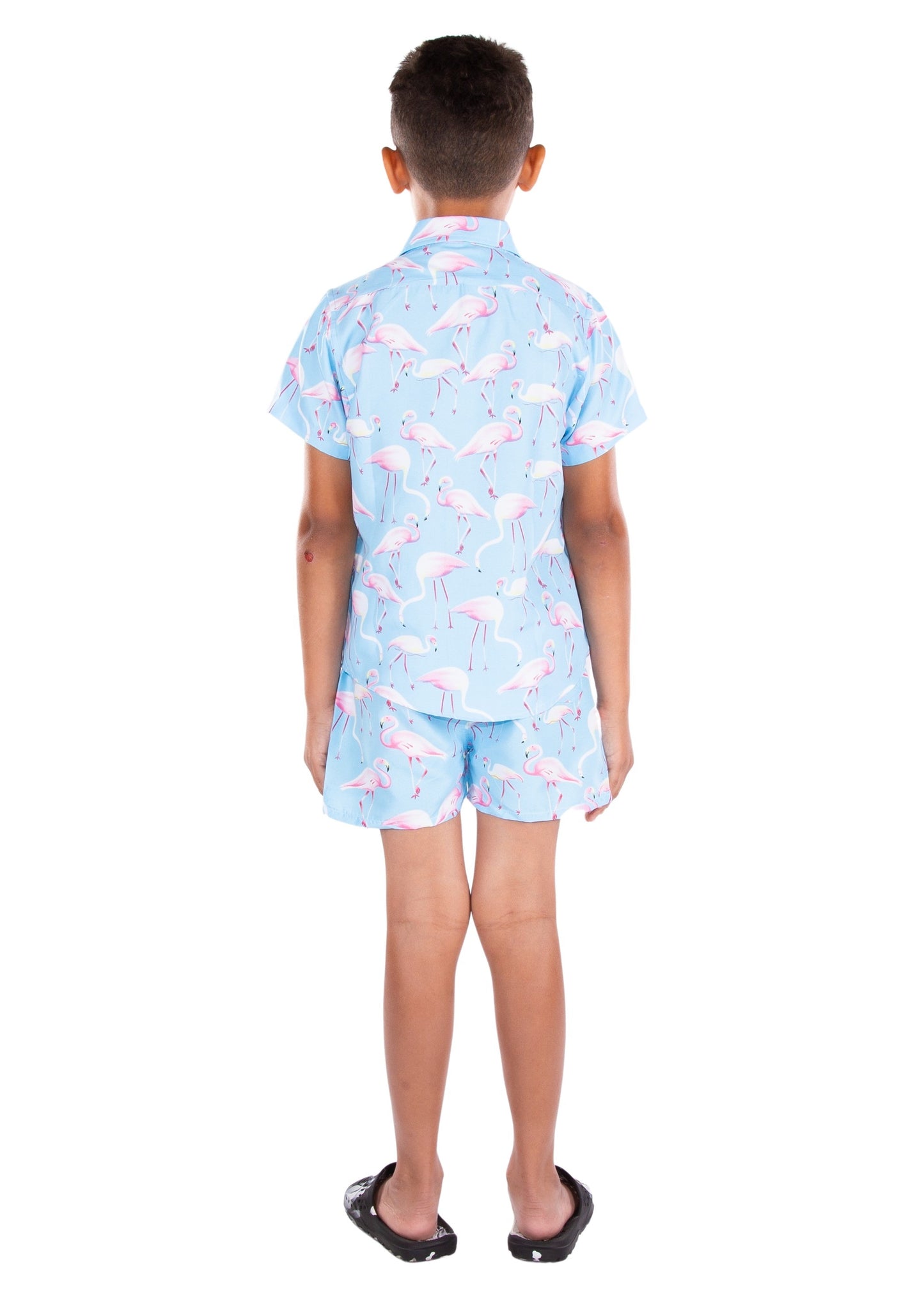 Kids' Blue Tropical Print Set