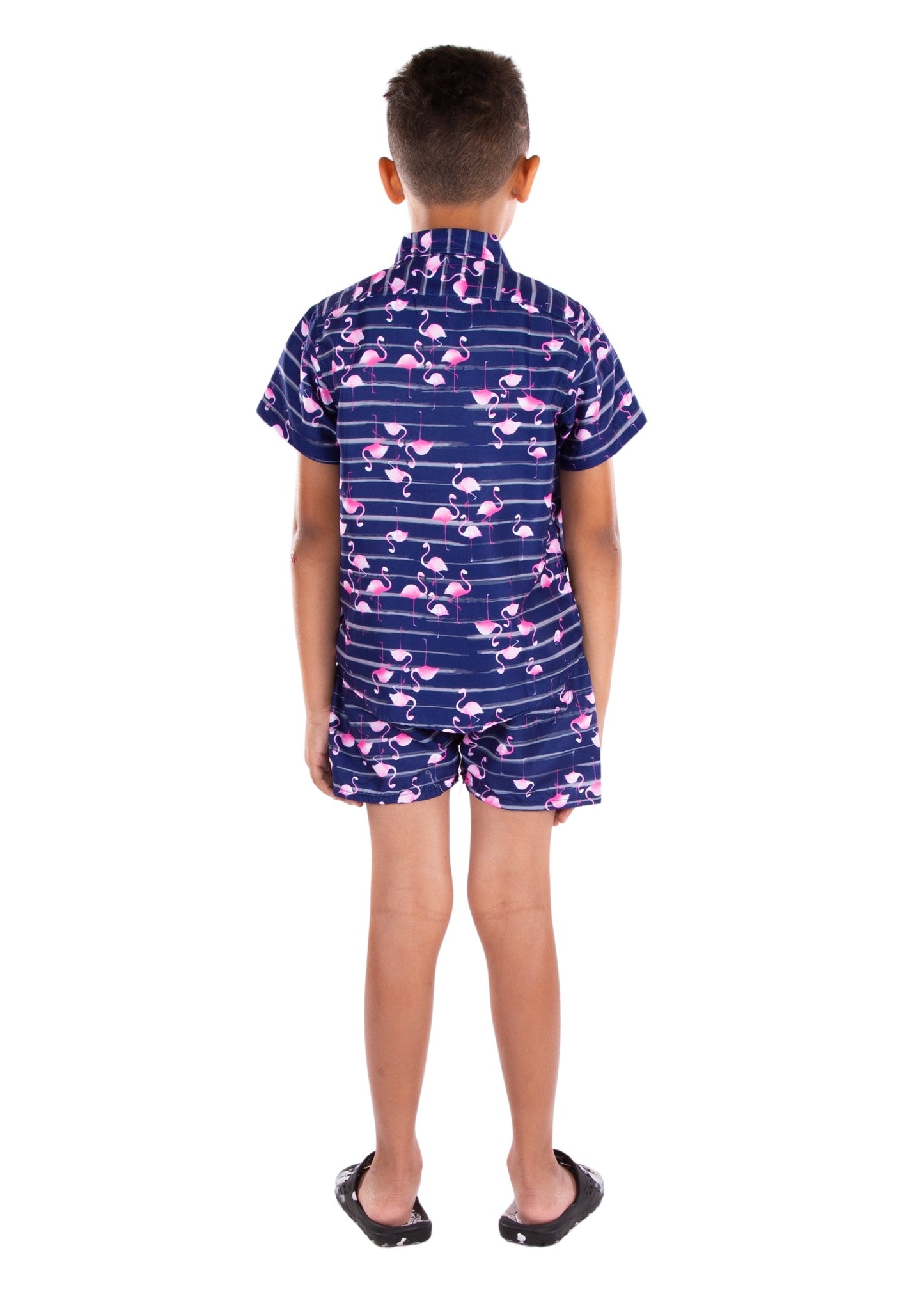 Kids' Navy Tropical Print Set
