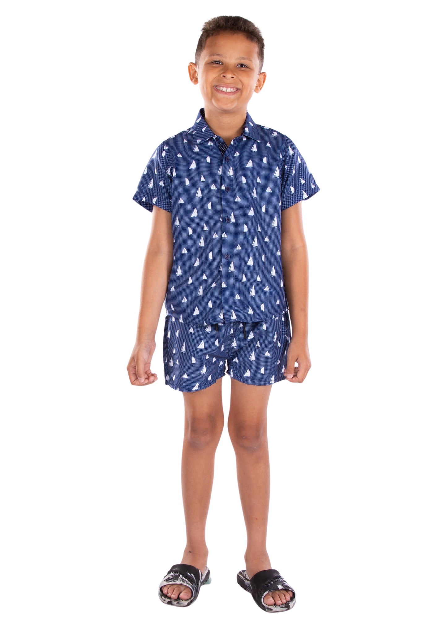 Kids' Navy Nautical Print Set