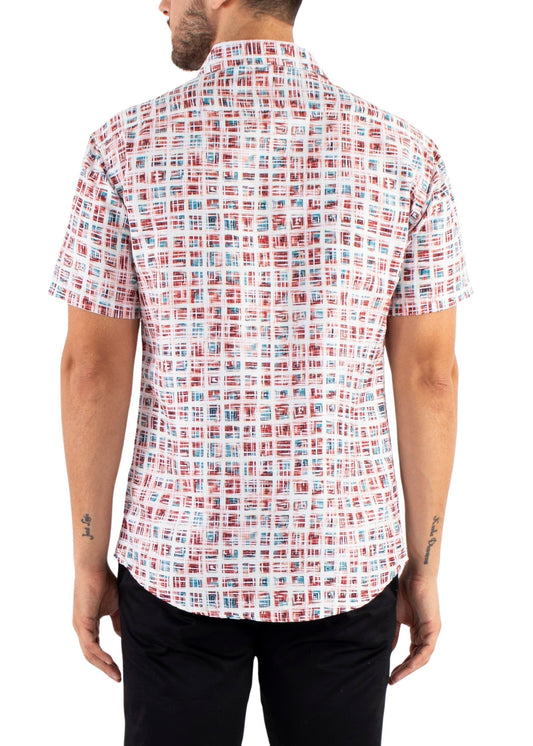 'Color square' - Button Up Short Sleeve Shirt
