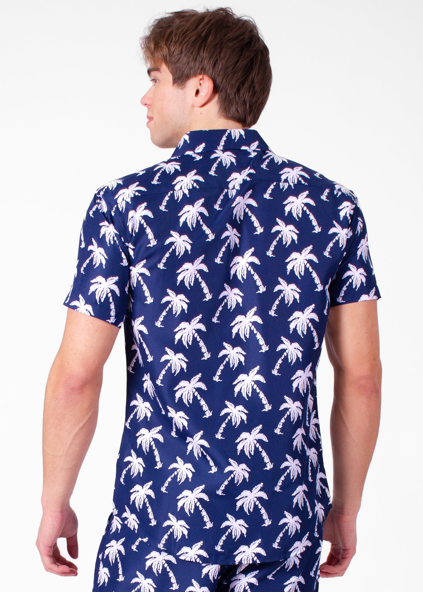 'Palm Pilot' Navy Short Sleeve Shirt