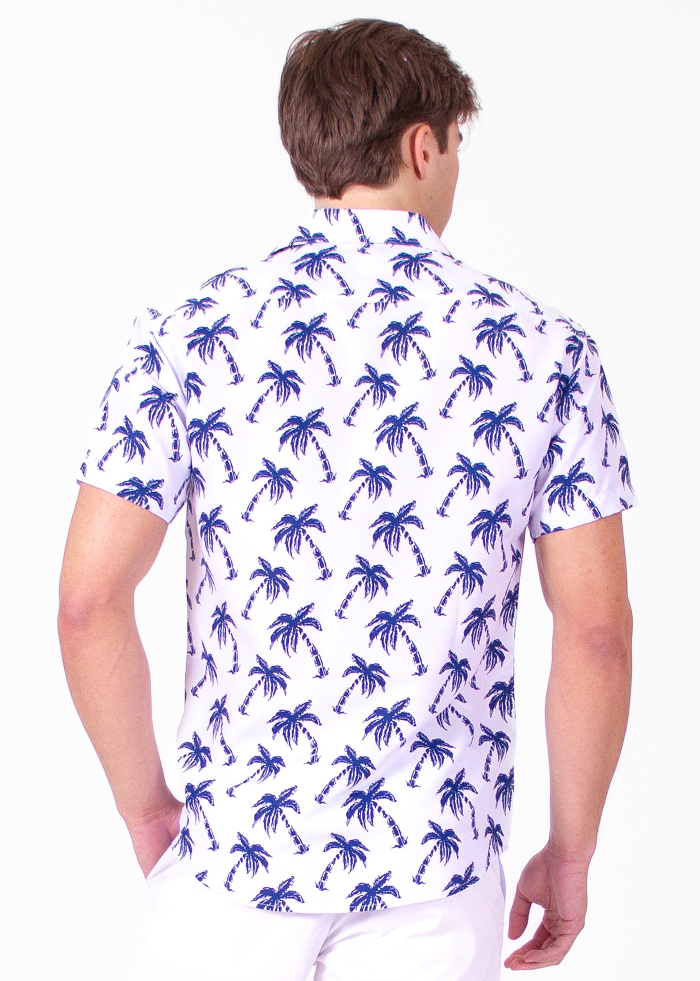 'Palm Pilot' Navy Short Sleeve Shirt