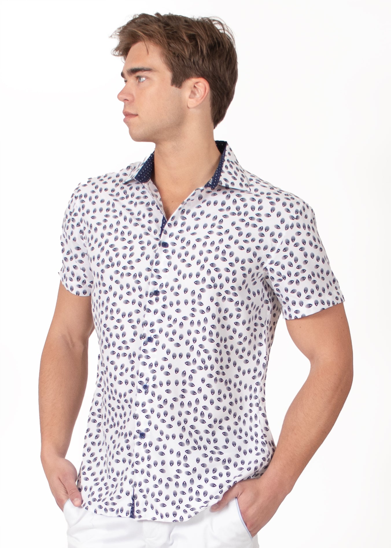 'Raindrop Rhythm' Short Sleeve Shirt