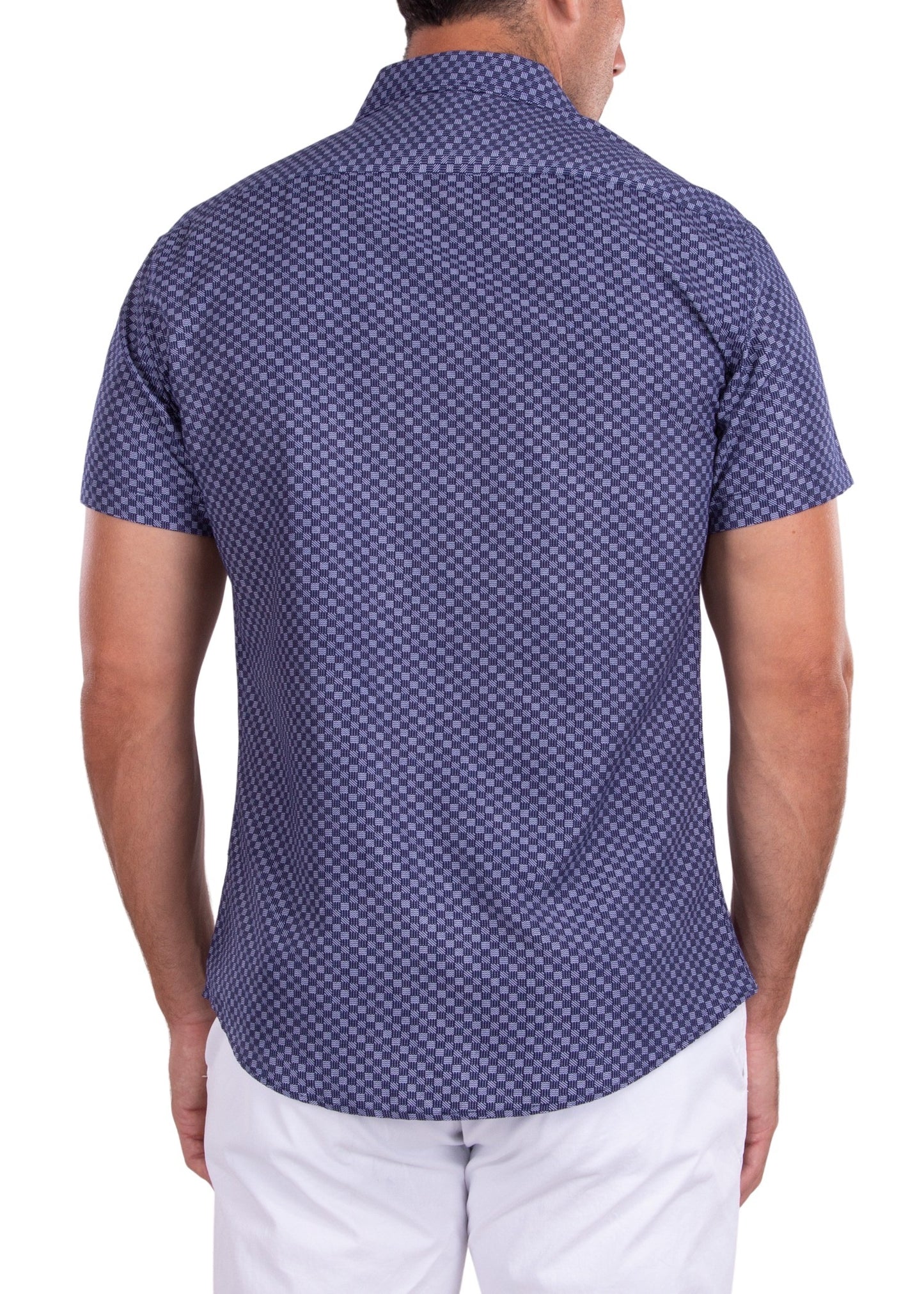 'Checkmate' Navy Short Sleeve